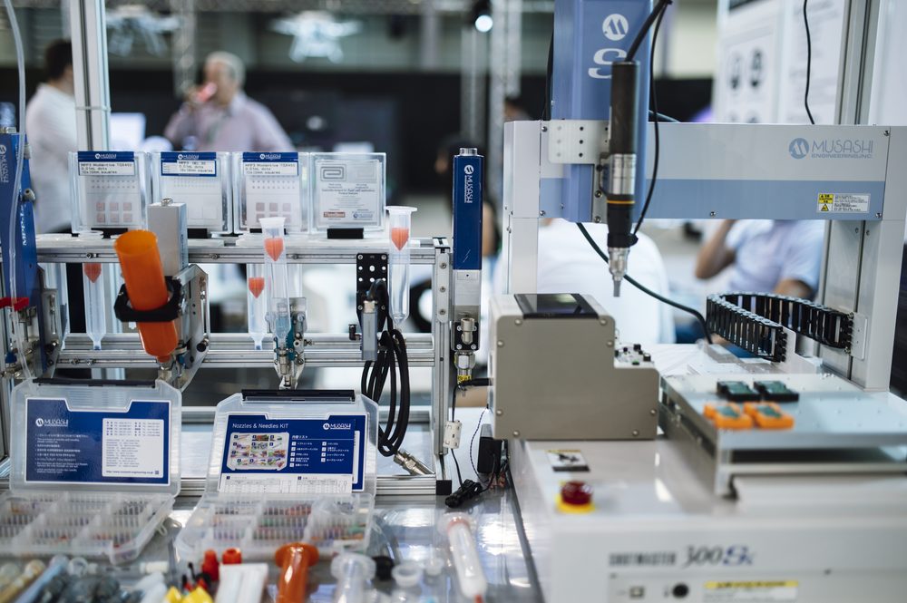 An industrial robot arm at work