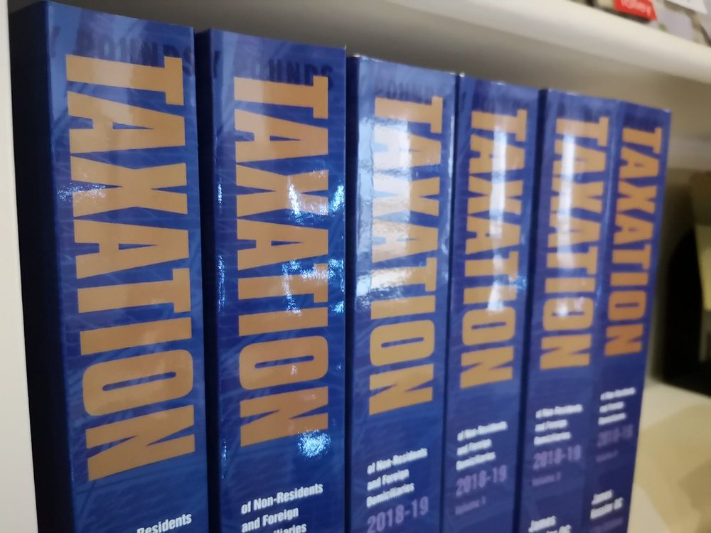 Law books on a shelf