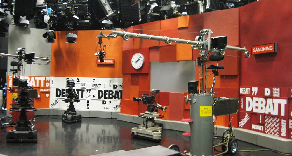 Lighting on a studio set
